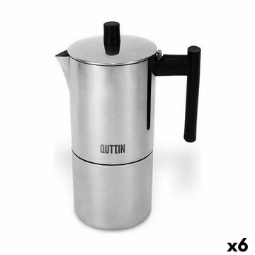 Cafetière Italienne Quttin Acier inoxydable 4 Tasses (6 Unités)