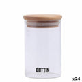 Bocal en Verre Transparent Quttin    6,5 x 11 cm Silicone 250 ml (24 Unités)