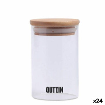 Transparent Glass Jar Quttin    6,5 x 11 cm Silicone 250 ml (24 Units)