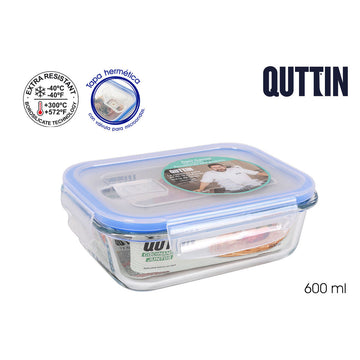 Hermetic Lunch Box Quttin Rectangular 600 ml 17,5 x 13 x 6 cm (6 Units)