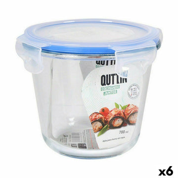 Boîte à lunch hermétique Quttin Ronde 700 ml Ø 14 x 11,5 cm (6 Unités)