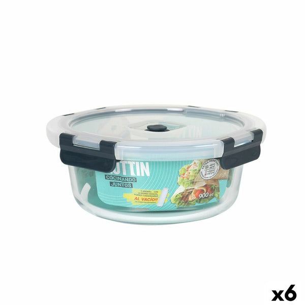 Hermetic Lunch Box Quttin Circular 900 ml Ø 18 x 7,5 cm (6 Units)