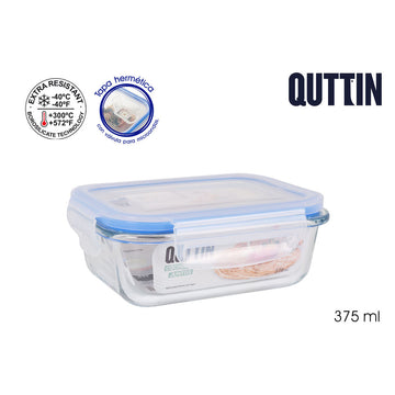 Hermetic Lunch Box Quttin Rectangular 375 ml (12 Units)