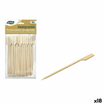 Grillspieß-Set Algon Bambus 100 Stücke 13,5 cm (18 Stück)