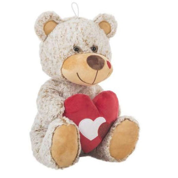 Fluffy toy Creaciones Llopis Beige Bear Heart 22 cm