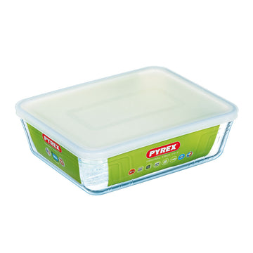 Boîte à repas rectangulaire avec couvercle Pyrex Cook & Freeze 25 x 20 cm Transparent Silicone verre 2,6 L (6 Unités)