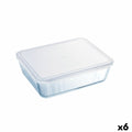 Rechteckige Lunchbox mit Deckel Pyrex Cook & Freeze 25 x 20 cm Durchsichtig Silikon Glas 2,6 L (6 Stück)
