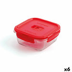 Hermetic Lunch Box Luminarc Pure Box 760 ml Red Glass (6 Units)