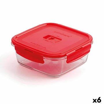 Hermetic Lunch Box Luminarc Pure Box Red 1,22 L Glass (6 Units)
