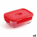 Boîte à lunch hermétique Luminarc Pure Box 19 x 13 cm Rouge 1,22 L verre (6 Unités)