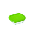 Panier-repas carré avec couvercle Pyrex Cook & Store Vert 1 L 20 x 17 x 5,5 cm Silicone verre (6 Unités)