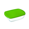 Boîte à repas rectangulaire avec couvercle Pyrex Cook & Store Vert 1,1 L 23 x 15 x 7 cm Silicone verre (6 Unités)