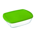 Boîte à repas rectangulaire avec couvercle Pyrex Cook&store Px Vert 2,5 L 28 x 20 x 8 cm verre Silicone (5 Unités)