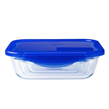 Lunchbox hermetisch Pyrex Cook & Go 20,5 x 15,5 x 6 cm Blau 800 ml Glas (6 Stück)