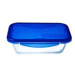 Boîte à lunch hermétique Pyrex Cook&go 30 x 23 cm 3,3 L Rectangulaire Bleu verre (4 Unités)