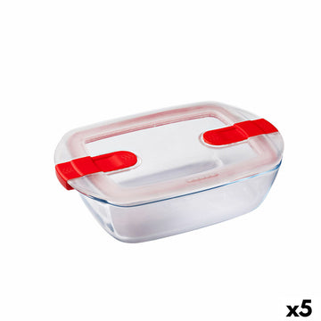 Boîte à lunch hermétique Pyrex Cook&heat 1,1 L 24 x 15,5 x 7 cm Transparent verre (5 Unités)