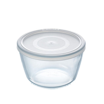 Panier-repas rond avec couvercle Pyrex Cook & Freeze 1,1 L 15 x 15 x 10 cm Transparent Silicone verre (4 Unités)