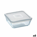 Viereckige Lunchbox mit Deckel Pyrex Cook&freeze 850 ml 14 x 14 cm Durchsichtig Glas Silikon (6 Stück)