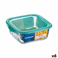 Panier-repas carré avec couvercle Luminarc Keep'n Lagon 10 x 5,4 cm Turquoise 380 ml Bicolore verre (6 Unités)