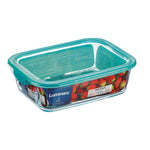 Rectangular Lunchbox with Lid Luminarc Keep'n Lagon 12 x 8,5 x 5,4 cm Turquoise 380 ml Glass (6 Units)
