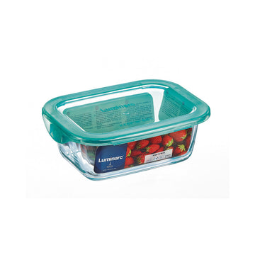 Rectangular Lunchbox with Lid Luminarc Keep'n Lagon 18,5 x 13 x 6,6 cm Turquoise 1,22 L Glass (6 Units)