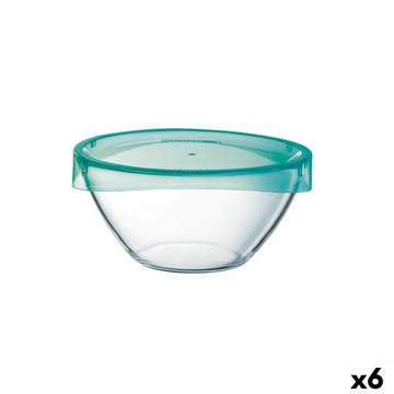 Salatschüssel Luminarc Keep'n Lagon Durchsichtig mit Deckel Glas Ø 17 cm (6 Stück)