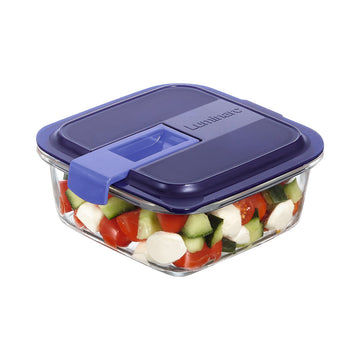 Lunchbox hermetisch Luminarc Easy Box Blau Glas (760 ml) (6 Stück)