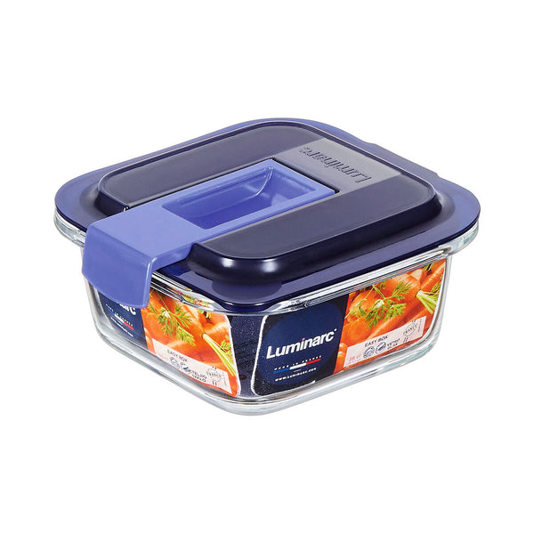 Lunchbox hermetisch Luminarc Easy Box Blau Glas (380 ml) (6 Stück)