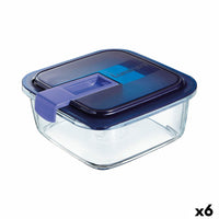 Boîte à lunch hermétique Luminarc Easy Box Bleu verre (6 Unités) (1,22 L)