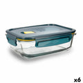 Lunchbox hermetisch Quid Astral rechteckig 1,04 L Blau Glas (6 Stück)