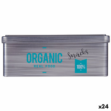 Boîte Organic Snacks Gris Fer blanc (11 x 7,1 x 18 cm) (24 Unités)