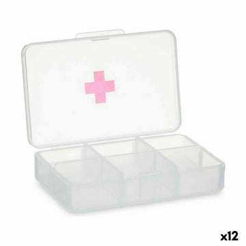 Pilulier avec Compartiments Transparent Plastique (11,5 x 18 x 2,2 cm) (12 Unités)