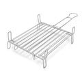 Grill Double 30 x 30 cm Verzinkter Stahl (5 Stück)