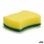 Tampon à récurer Jaune Vert Fibre synthétique 10 x 3 x 7,5 cm (96 Unités)