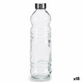 Glass Bottle Transparent Silver Glass 1,1 L 8 x 31 x 8 cm (18 Units)