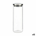 Jar Hermetically sealed Silver Metal polypropylene 1,7 L 10,2 x 28 x 10,2 cm (12 Units)
