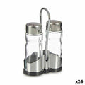 Salt and pepper set Transparent Metal 3,8 x 12 x 7,8 cm (24 Units)