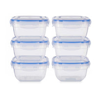 Lunchbox-Set Luftdicht Blau Durchsichtig Kunststoff 900 ml 14,5 x 8,5 x 14,5 cm (8 Stück)