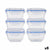 Lunchbox-Set Luftdicht Blau Durchsichtig Kunststoff 900 ml 14,5 x 8,5 x 14,5 cm (8 Stück)