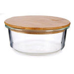 Runde Lunchbox mit Deckel Bambus 15 x 6,5 x 15 cm (12 Stück)