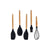 Ensemble d'ustensiles de cuisine Noir Silicone Bois de hêtre (24 Unités)