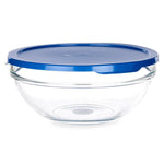 Round Lunch Box with Lid Chefs Blue 1,7 L 20,5 x 9 x 20,5 cm (4 Units)