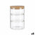 Set of Stackable Hermetically-sealed Kitchen Containers Transparent Bamboo 1,2 L 11,2 x 17,5 x 11,2 cm (8 Units)