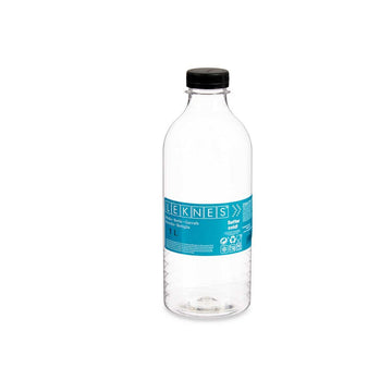 Bottle Black Transparent Plastic 1 L 8,3 x 23 x 8,3 cm (12 Units)