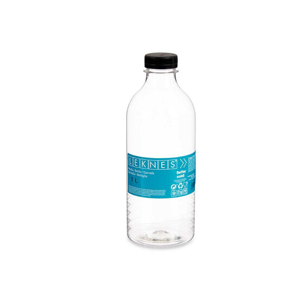 Flasche Schwarz Durchsichtig Kunststoff 1 L 8,3 x 23 x 8,3 cm (12 Stück)