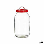 Jar Lid with handle Red polypropylene 3 L 13 x 24,3 x 13 cm (6 Units)