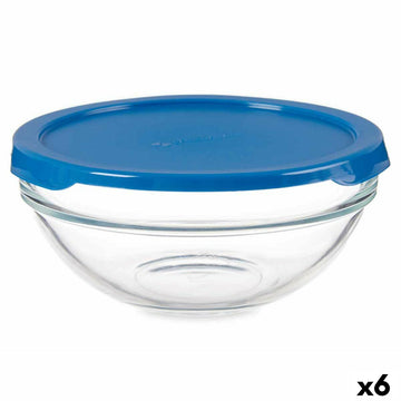 Runde Lunchbox mit Deckel Chefs Blau 595 ml 14 x 6,3 x 14 cm (6 Stück)