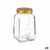 Topf Homemade Durchsichtig Gold Metall Glas 1 L 9,8 x 17 x 9,8 cm (12 Stück)