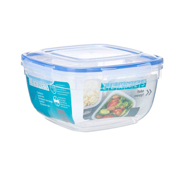 Boîte à lunch hermétique Carré Transparent Plastique 2,4 L 20 x 11 x 20 cm (12 Unités)