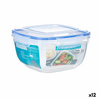 Lunchbox hermetisch karriert Durchsichtig Kunststoff 2,4 L 20 x 11 x 20 cm (12 Stück)